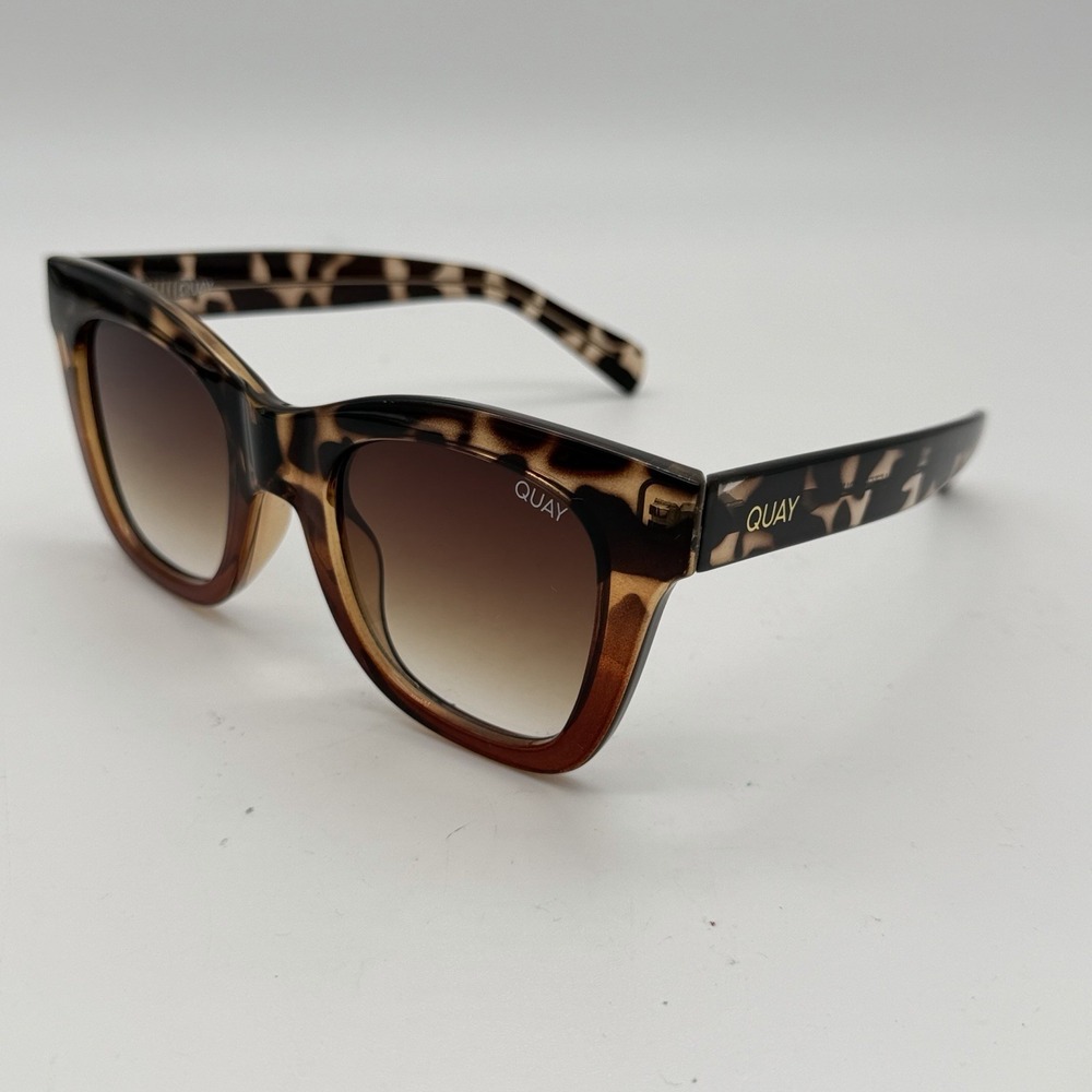 QUAY After Hours Sunglasses Brown Tortoise Oversized Cat Eye Gradient Lens